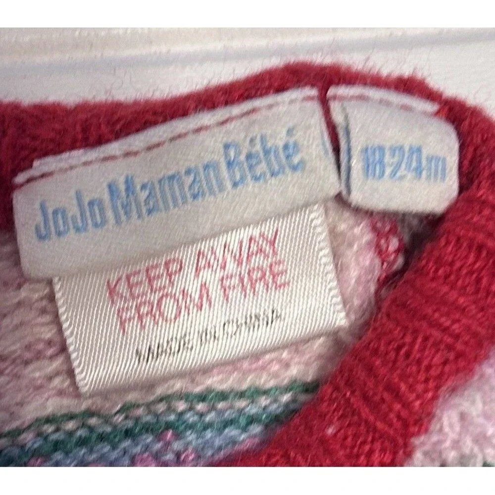 JoJo Maman Bébé Red Fair Isle Knit Dress 18-24M Cashmere Angora Blend Festive